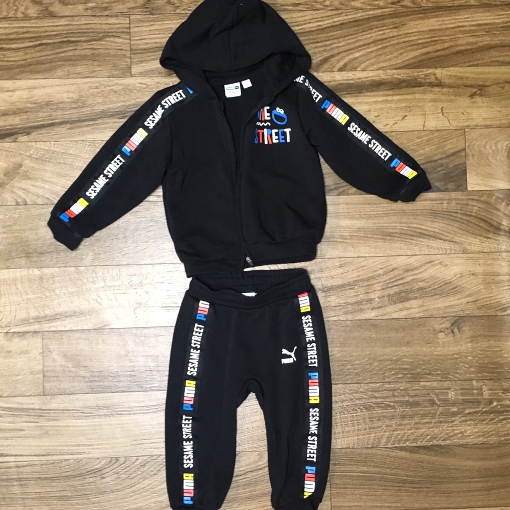 2T Puma, Sesame Street Sweatsuit - Black